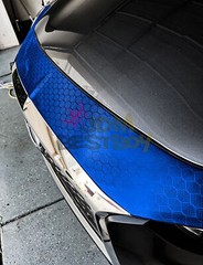 PET Honeycomb Carbon Fiber Satin Royal Blue Hex Vehicle Vinyl Wrap Decal Sheet