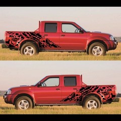 Pair Black Skull Graphics Sticker Body Vinyl Decal For Truck 4X4 Off Road Pickup