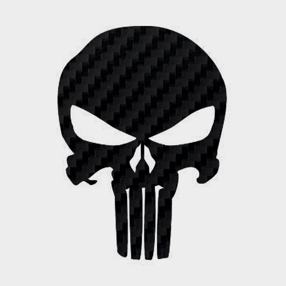 Carbon Fiber Sticker Skull Decal