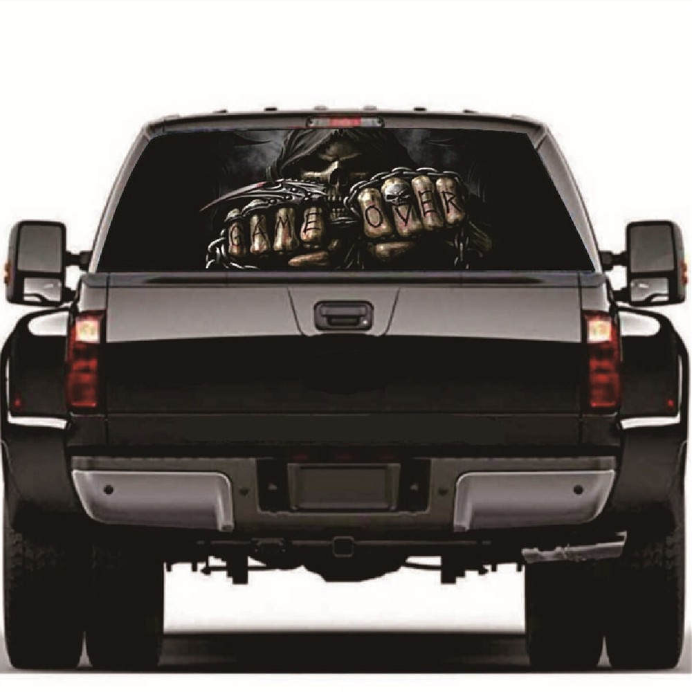 Rear Window Sticker Skull Vinyl Graphics Decals Fit For Ford F150 F350 2000-2018