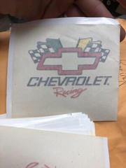 Chevrolet Racing car window Racing Decal Sticker 4 1/2 X 3 1/2