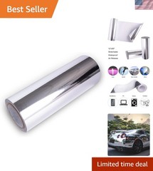 Car Wrap Vinyl 12 Inches x 60 Inches Chrome Mirror Silver Self Adhesive Film …