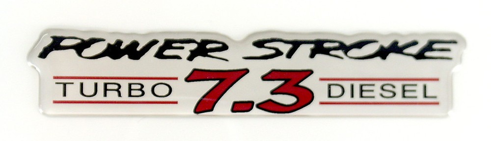 POWERSTROKE 7.3 TD EMBLEM RED (BLACK OUTLINE) / SATIN CHROME