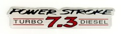 POWERSTROKE 7.3 TD EMBLEM RED (BLACK OUTLINE) / SATIN CHROME