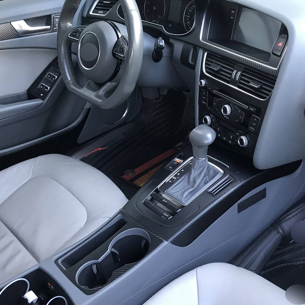 For Audi A4 B8 2009-2016 3D Carbon Fiber Pattern Interior DIY Trim Decals