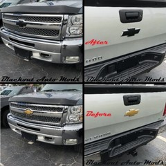 2007-2013 Chevy Silverado BowTie Emblem Overlay Decals Set of 2 Gloss Black