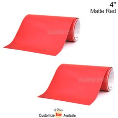 2x 4″ x 78″ DIY Matte Red Racing Stripes Car Hood Vinyl Tape Sticker Body Decals
