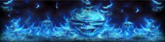 P367 Flaming Skull Blue Rear Window Tint Graphic Decal Wrap Back Pickup Graphics