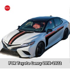 FOR TOYOTA CAMRY 2018-2022 Car Stickers Hood Rear Racing Stripe Side Door Decals