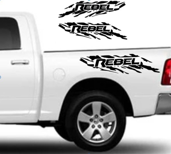 Rebel Bedside Decals, Set Of 2. , 38″x9.5″, Vinyl window decal