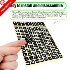 Neferta 117 PCS Car Center Console Button Sticker, Fluorescence Green