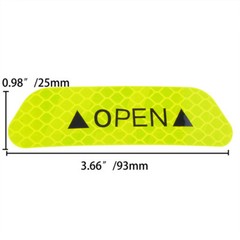 4pcs/set Car Door Open Reflective Sticker Tape Decal Safety Warning Yellow