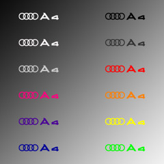 4x Rings Door Handle Decal Sticker for A4 Audi 2.0T Premium Titanium Premium