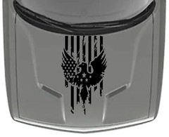 NEW Eagle USA Flag Hood Door Vinyl Decal Racing Stripes (Fits Challenger)