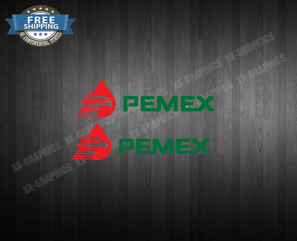 Pemex Mexico 2X 8″ Gas Station Vinyl RED/GREEN Decal Sticker