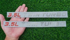 Set of 2 Vinyl 3.5L Twin Turbo Decal Truck Hood Left Right Side Sticker White