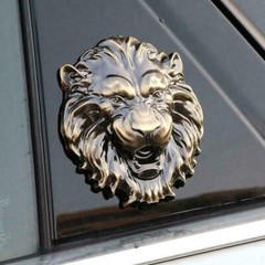 3d Metal Lion Head Relief Car Emblem Motorcycle Trunk Fender Badge Decal Sticker