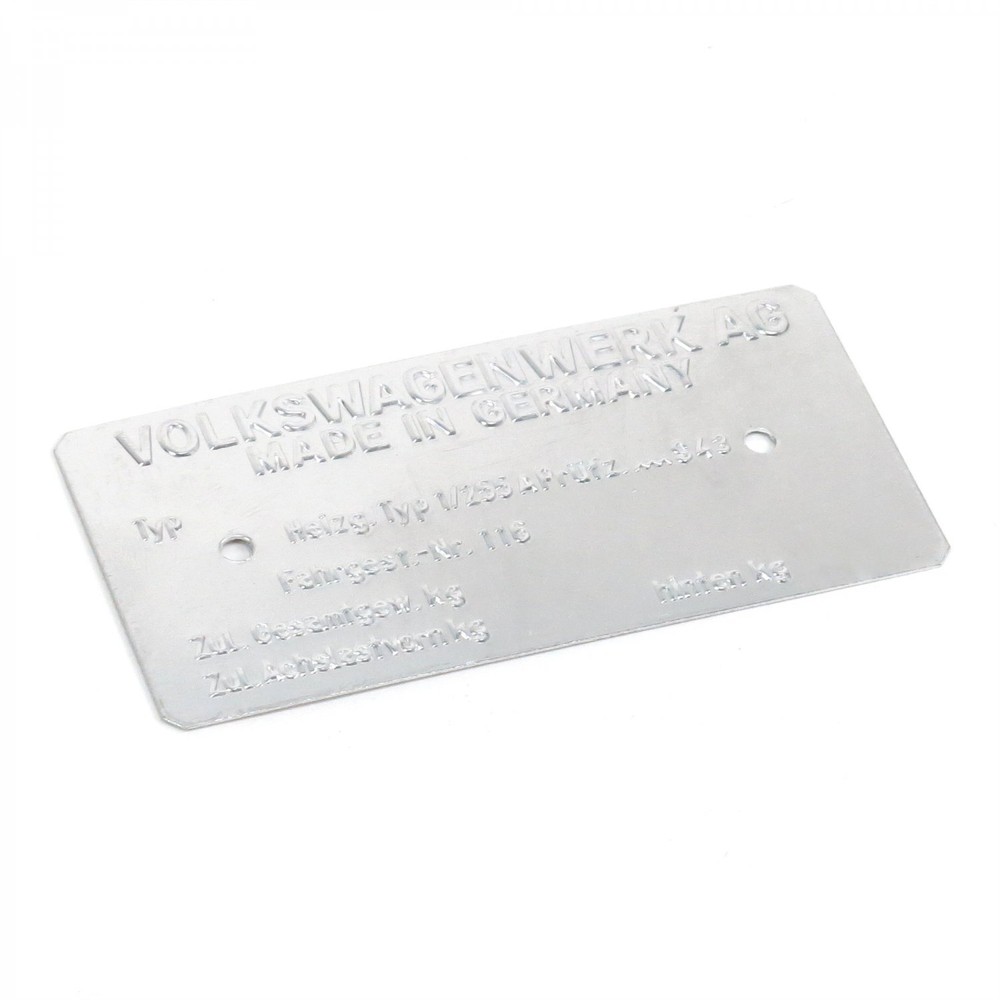 Reproduction Data Plate