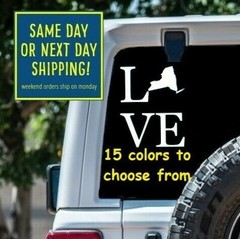 8 Sizes LOVE NEW YORK Car Window Decal Sticker MacBook Laptop Tablet iPad Gift