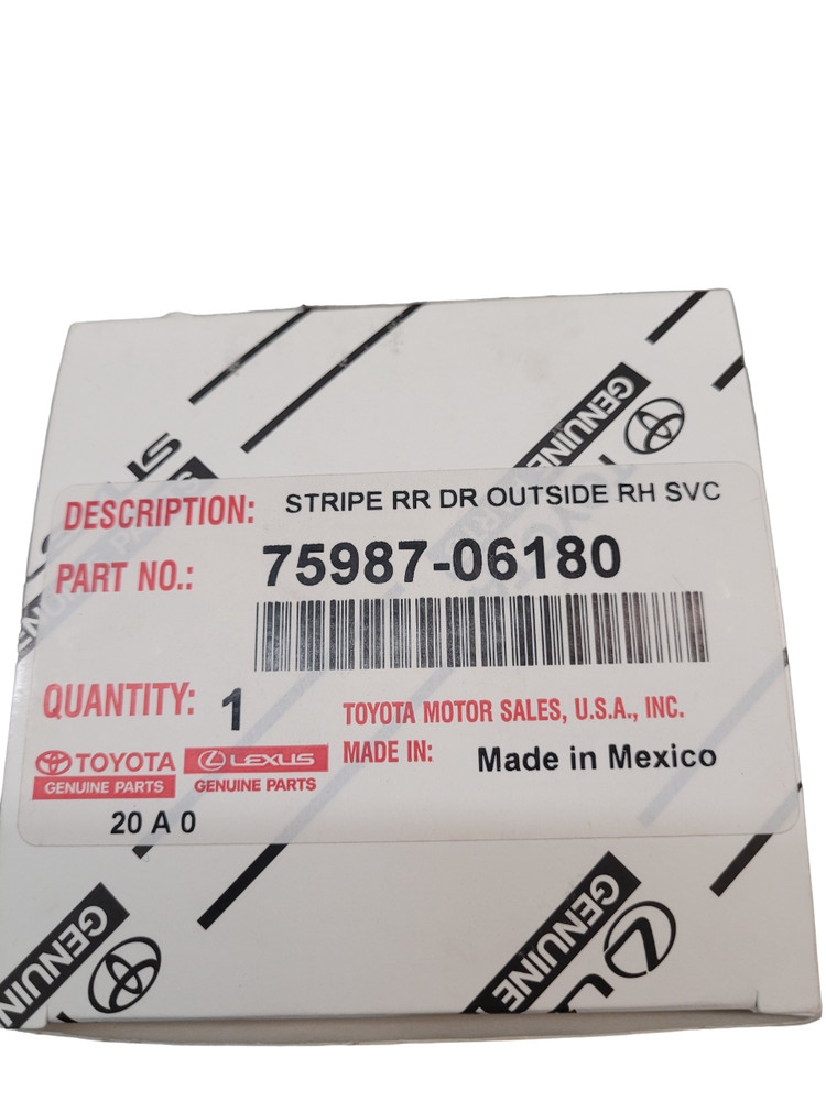 2018 TOYOTA CAMRY BLACK OUT TAPE P/N 75987-06180 UPPER RH REAR GENUINE OEM