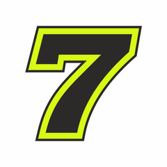 SW A Gloss Laminate sticker of the number 7 for rider Chaz Davies X-Large /1228