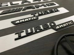 Gloss Black CLA45 TURBO 4MATIC and Rear Star Replacement PACKAGE Badge C117
