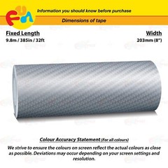 CARBON FIBER SILVER 8″ 203mm PIN STRIPE Car Model Streamline TAPE Vinyl Sticker
