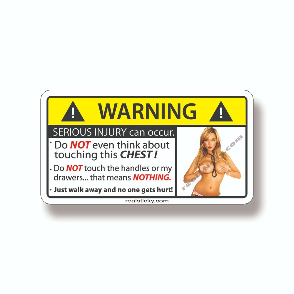 Sexy Don’t Touch CHEST Toolbox Tool Box Wall Warning Sticker Decal Garage Shop