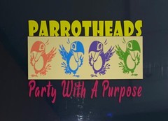 PARROTHEADS Party With a Purpose Jimmy Buffett Tropical decal sticker 5.75 X 4in