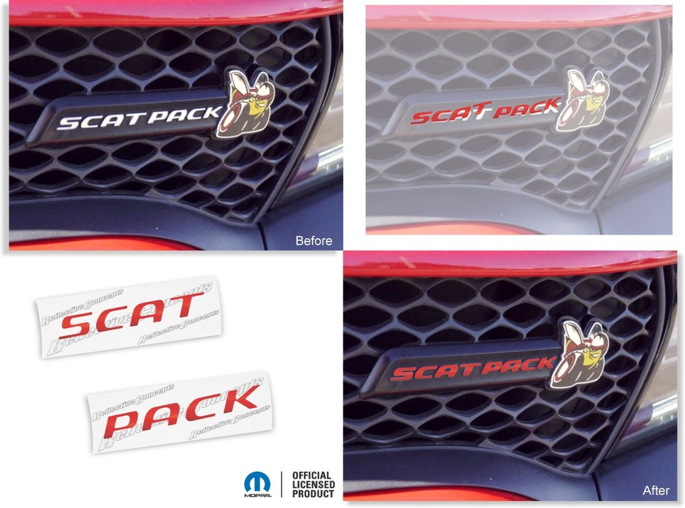 SCAT PACK Grille Emblem Overlay Decal Stickers for Dodge Charger