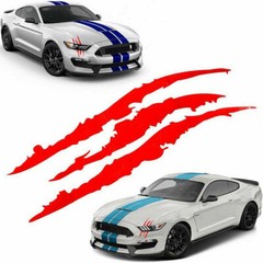 3pcs/set Red Monster Claw Paw Scratch Sticker for Car Headlight Hood Side Fender