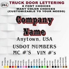 Set of Custom Vinyl Truck Door Lettering | Company Business Truck Door Lettering