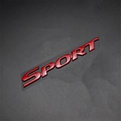 SPORT Logo Racing Car Body Fender Trunk Tailgate Emblem Badge Decor Sticker Red