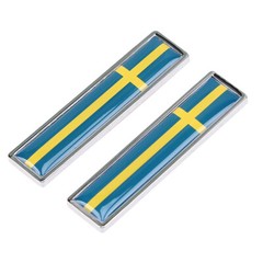 Badge Emblem Sticker Car Auto Rear Trunk Alloy Decal Sweden Swedish Decor Flag