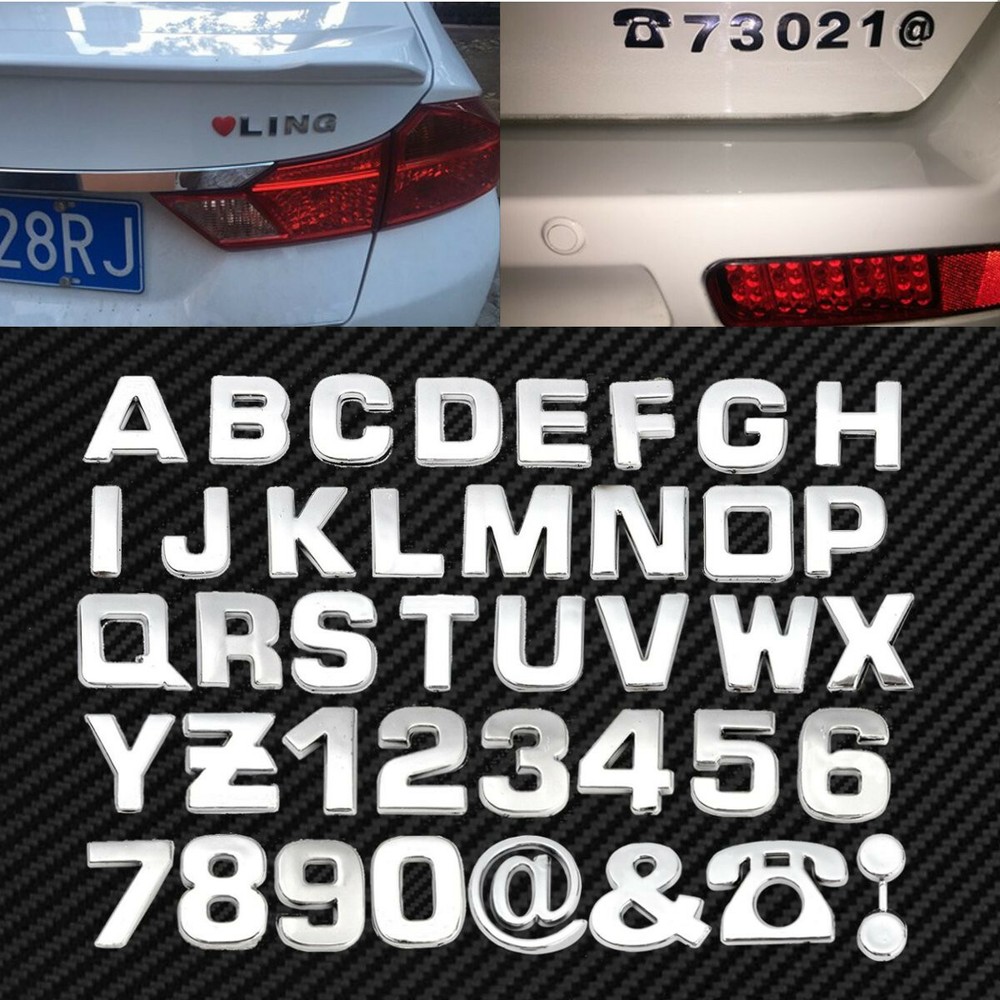 Chrome Silver Letters Alphabet Sticker Emblem Badge Decal DIY For Car Motorcycle