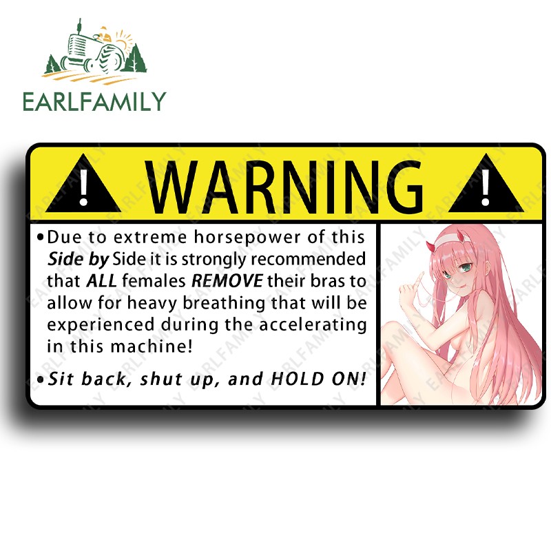 EARLFAMILY 5.1″ Zero Two Car Stickers Personality Motorcycle VAN Auto JDM Decals