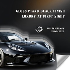 2026 Ultra Gloss Black Vinyl Wrap for Cars 2 in x 30FT – Chrome Delete Car Wr…