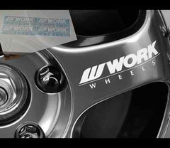 4 Pics WORK WHEELS RACING JDM vinyl Decal Sticker