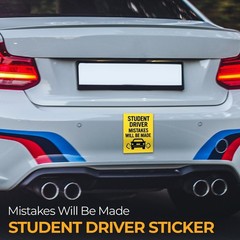 StickerJet Student Driver Mistakes Will Be Made 3×4 Inchs Stickers – Set of 2