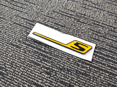 Gloss Black Yellow AMG S Badge Trunk Emblem Sticker GLC63 GLE63 C63 E63 CLA45 GT