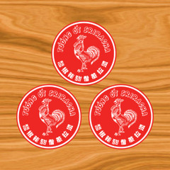 (x3) Sriracha Hot Sauce 4″ inch Vinyl Window Bumper Sticker