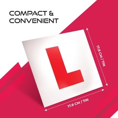Magnetic L Plates for New Car Driver-Water Proof, Magnetic 1.1MM EXTRA THICK