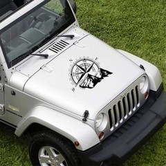 24″x20″ Mountain Compass Graphics Sticker for SUV Car Hood Body Side Doors Black
