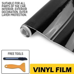 1-10X Gloss Black Car Wrap Vinyl 30cm x 150cm Bubble Free Decal Film w/ Tool Set