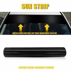 Black Sun Visor Vinyl Decal Strip Banner Blank Windshield Sticker 60*12inch ER
