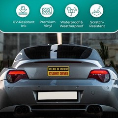 StickerJet Student Driver Stickers – 9″x3″ Vinyl Signs, Pack of 2, Waterproof