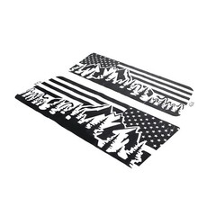 2pcs Rear Side Window American Flag & Landscape Decal Fits 2003-2009 Hummer H2