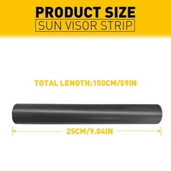 Car Sun Visor Strip Tint Film Front Windshield UV Shade Banner Matte Black NEW