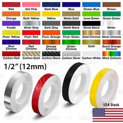 1/2″ Roll Vinyl Pinstriping Pin Stripe Solid Line Car Tape Decal Stickers 12mm