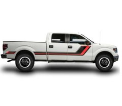 2 PCS Graphic Stripe Car Door Sticker For Ford F-150 CREW CAB 6.5 BED Side Decal